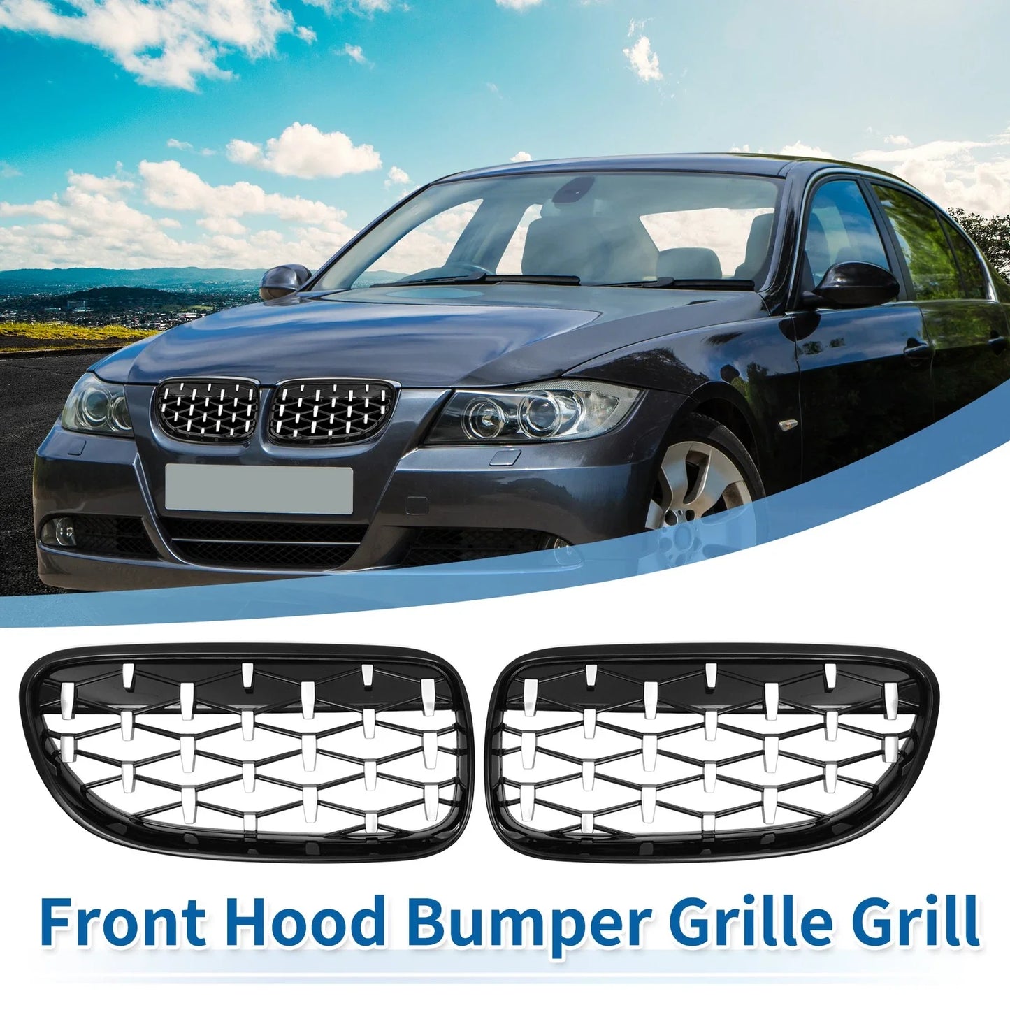 Pair Front Hood Bumper Grille for BMW 335is 328i xDrive 335i xDrive E92