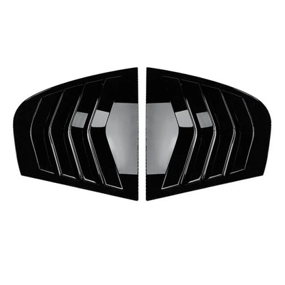 2 x Gloss Black Rear Side Glass Shutter Covers for Car