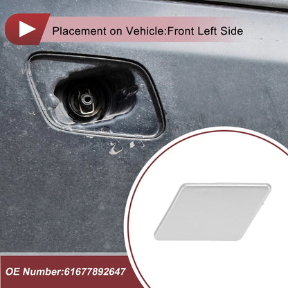 Bumper Headlight Washer Nozzle Cover Cap for BMW 335i - Silver Tone
