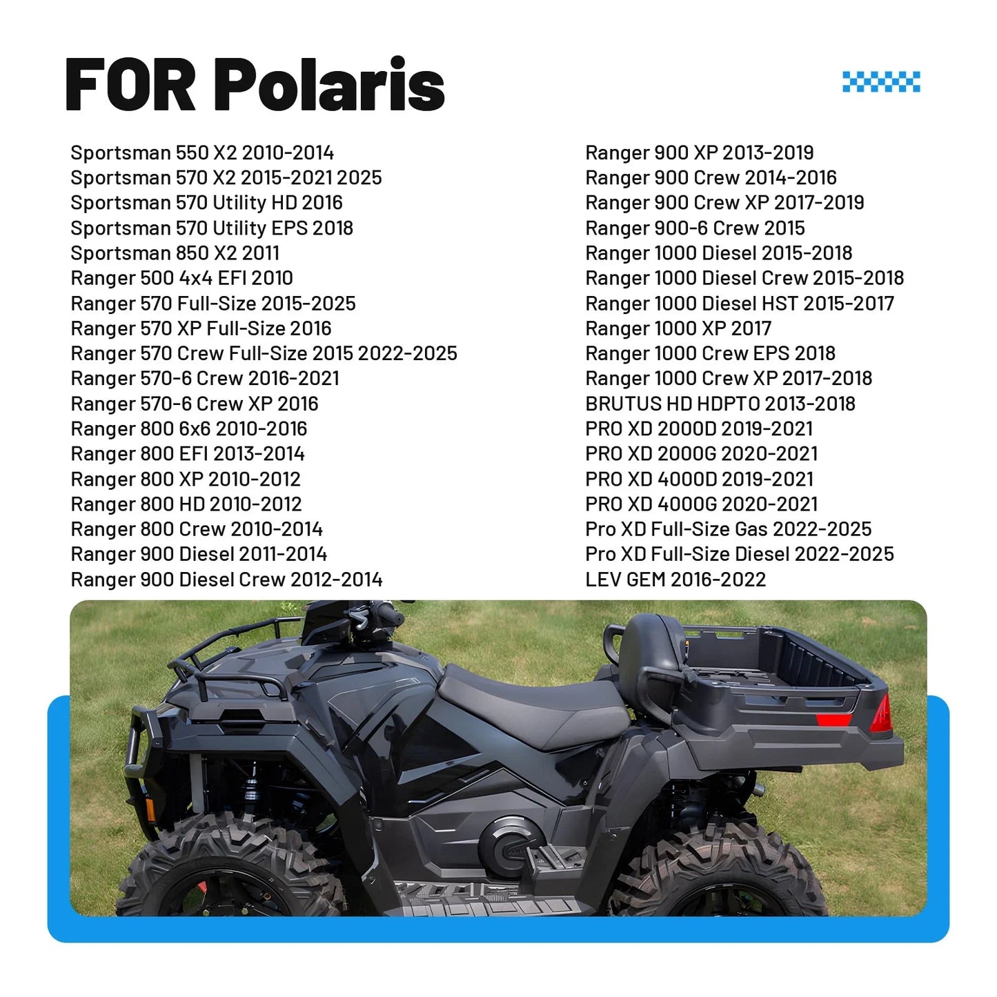 2x Tailgate Slam Latch for Polaris Pro XD Full-Size Gas Diesel (2022–2025)