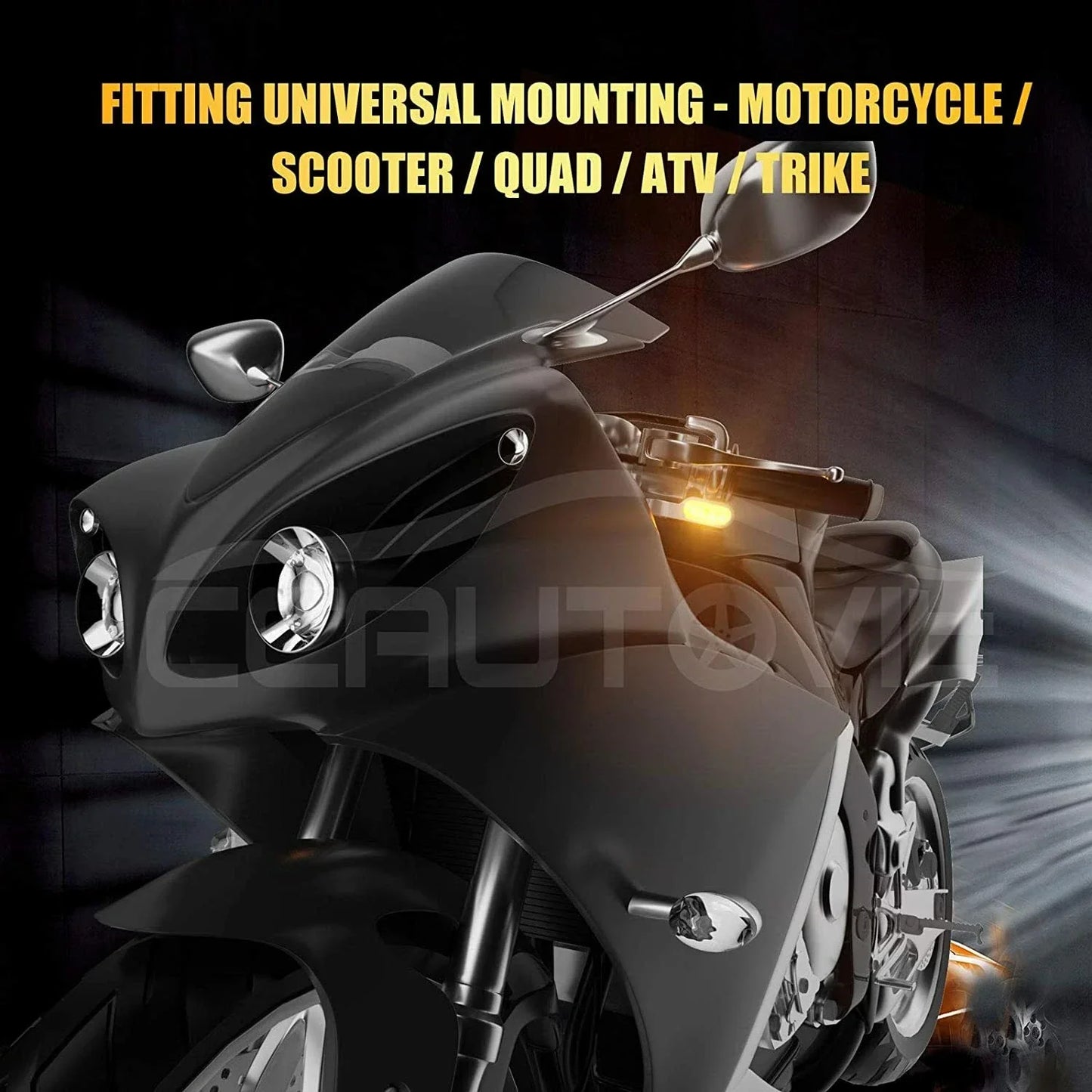4 x 6 LED Mini Motorcycle Front Turn Signal Lights for Harley
