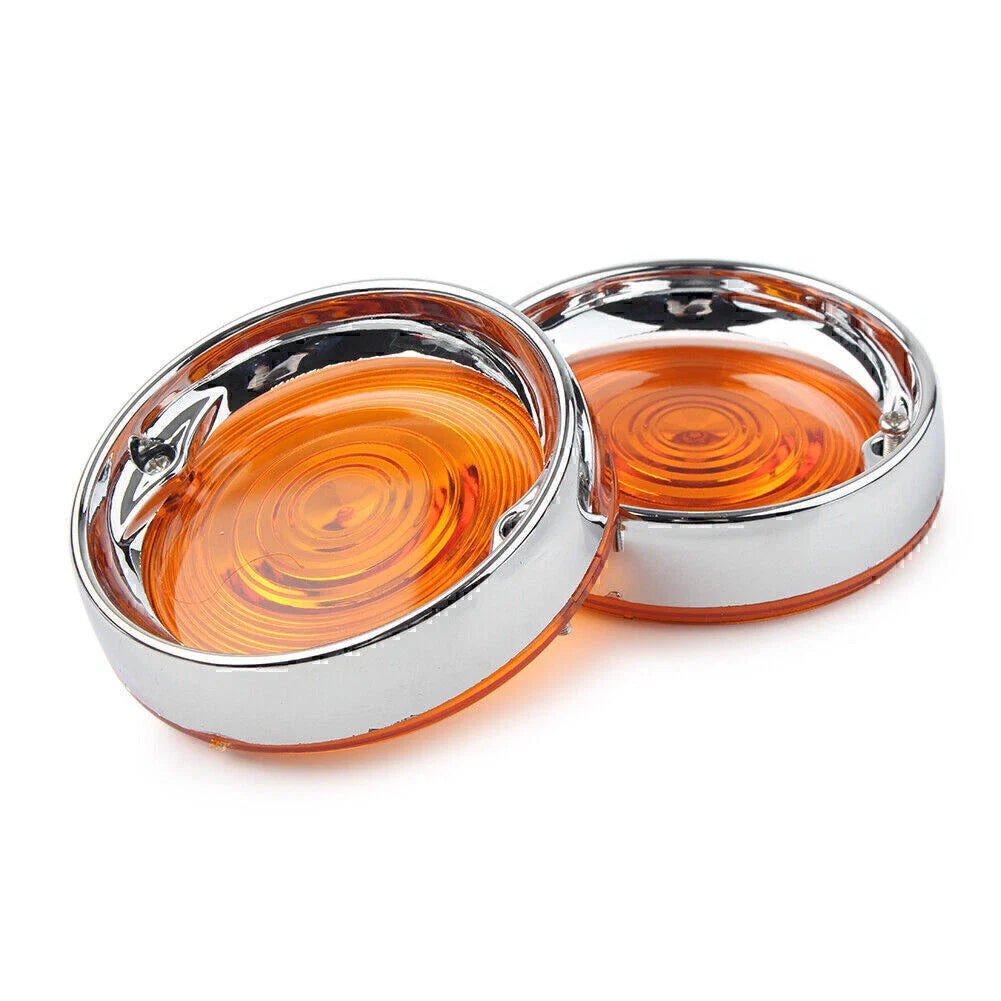 Turn Signal Bezels Yellow Lens Covers for Harley Touring Road King (2009-2023)