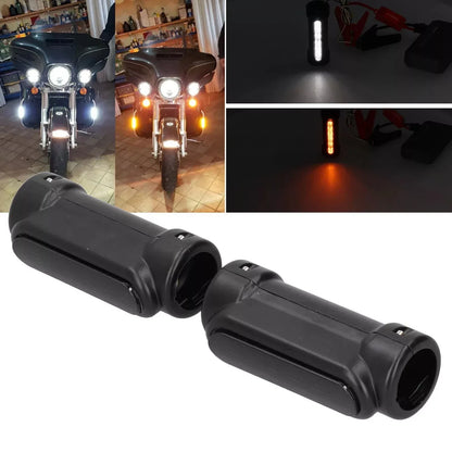 1.25in LED Light Tube Clip Lamp for Highway Crash Bar - White DRL Amber Turn