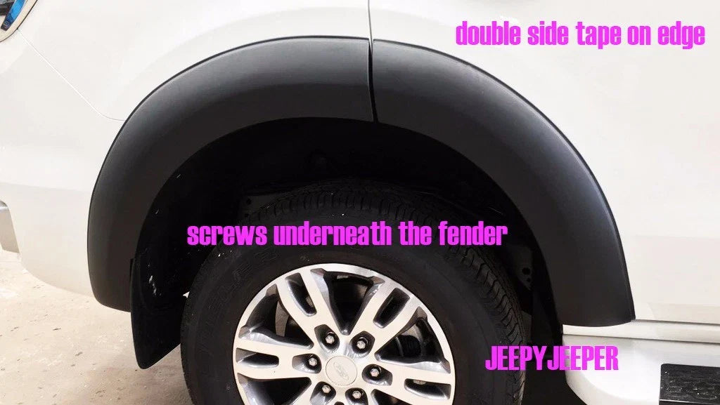 6" Matte Black Fender Flares for Ford Everest SUV (2015-2018)