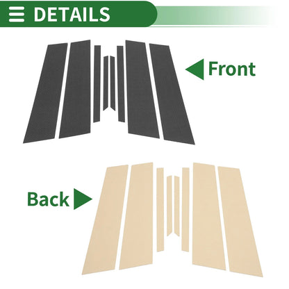 8 Pcs Door Pillar Window Trim for BMW X2 (2018-2024) Carbon Fiber Pattern Black