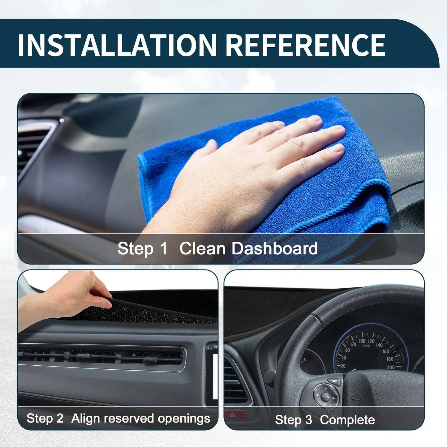 Dashboard Cover Mat for Mercedes Benz S Class W222 2014-2020 Black