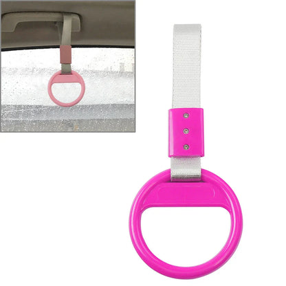 Pink Car Ring Handle Strap for Train Bus Drift Charm Tools