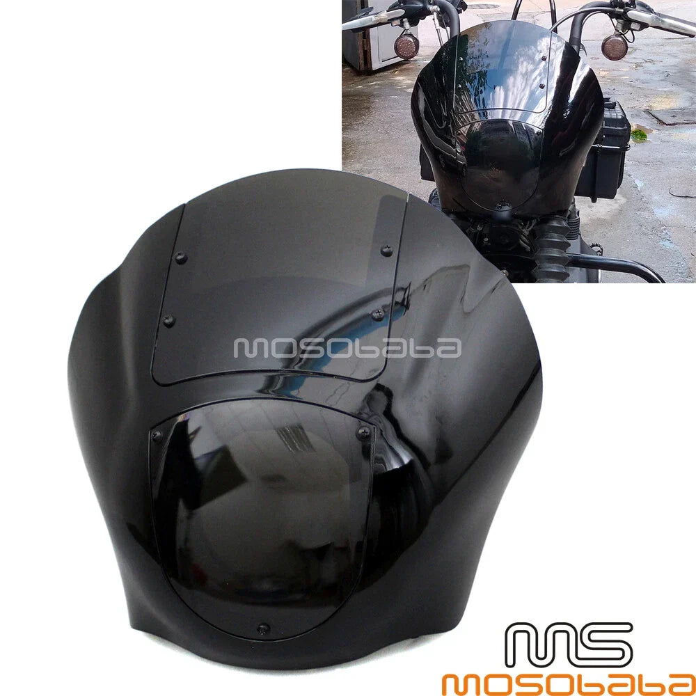 Headlight Fairing Windshield w/ 42-50mm Mount Clamp for Harley XL