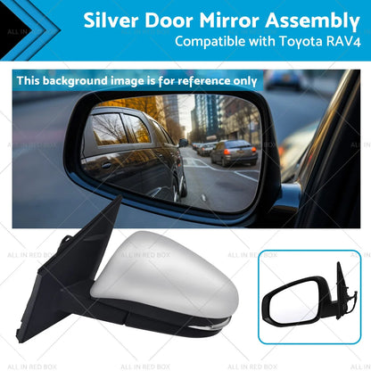 Silver Door Mirror for Toyota RAV4 (2013-2018) Left Side 5-Wire