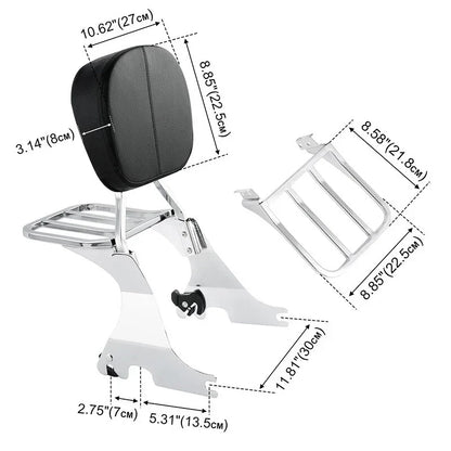 Sissy Bar Backrest Rack for Harley Sportster XL883 XL1200 (2004 - 2022)