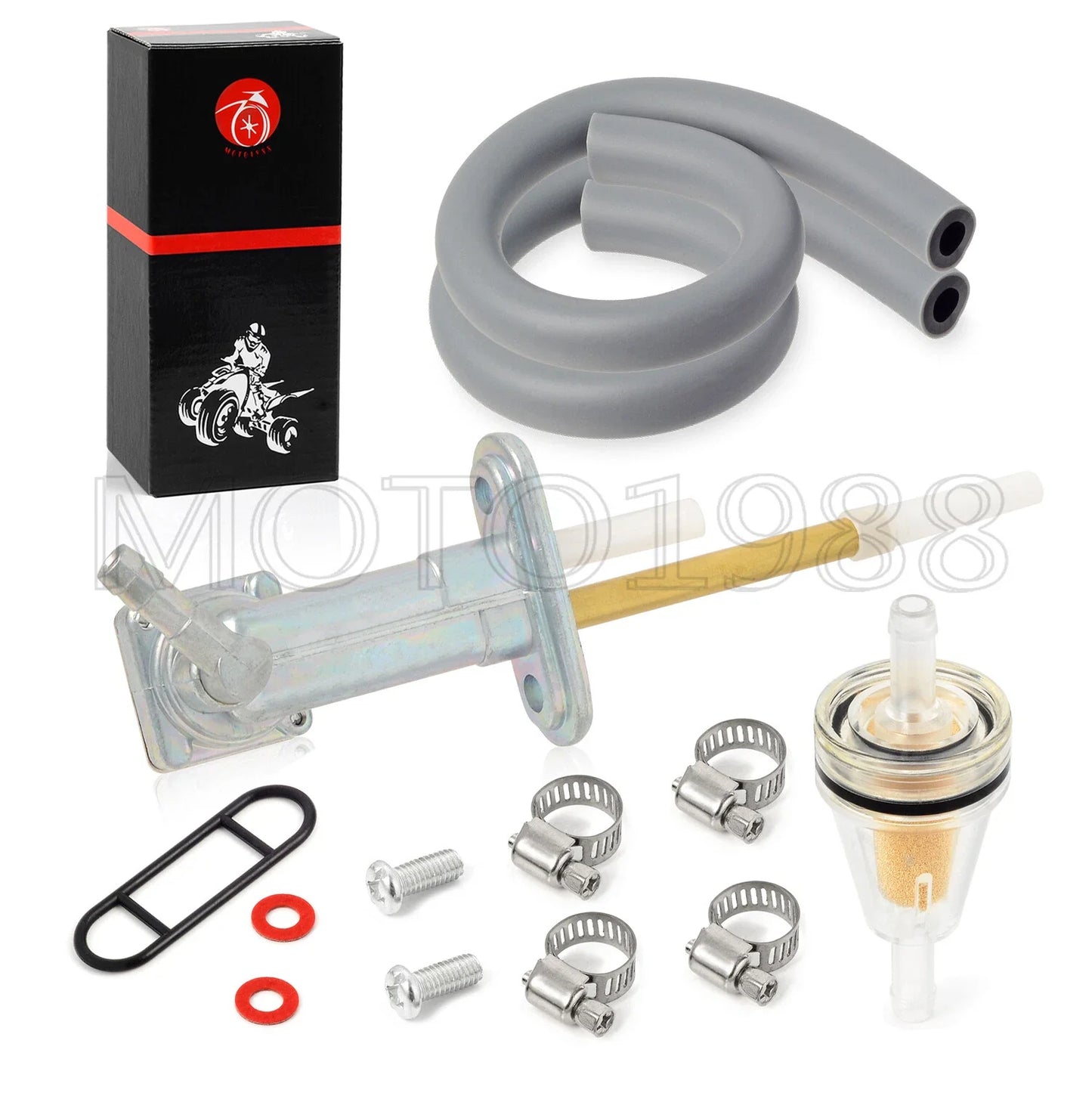 Fuel Valve Petcock & Screw for Kawasaki Bayou 220 300 KLF220 KLF300 (1986–2004)