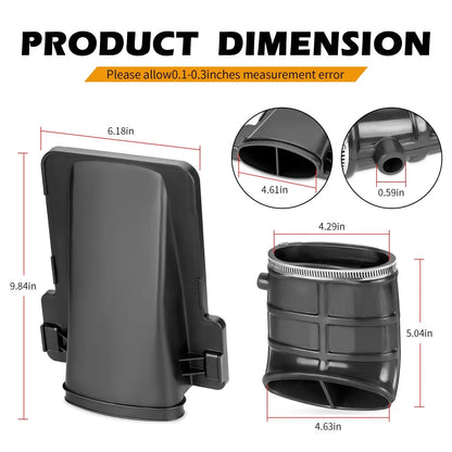 Airbox Lid Cover & DUCT W/ Elbow PIPE for Yamaha Raptor 660R (2001–2005)