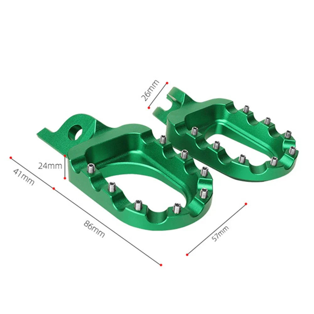 Green Footpegs for Kawasaki KX65 KX80 KX85 KX100 (2000-2019, 1998-2019)