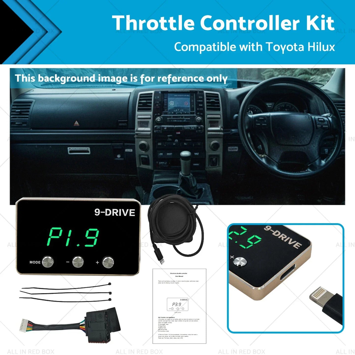 9 Mode EVC Throttle Controller for Toyota Hilux V6 2WD & 4WD (2005-2015)
