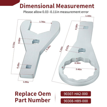 Axle Nut Wrench 45mm & 56mm 2x for Honda Sportrax 400 TRX400EX (1999–2008)