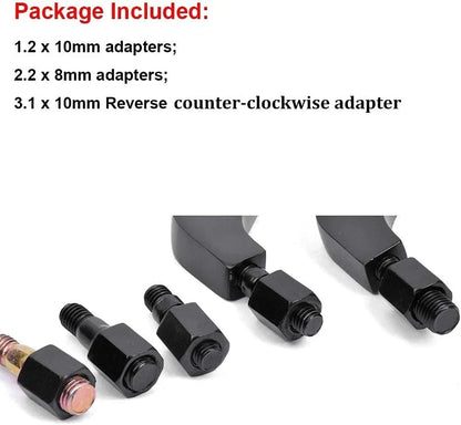 Black Aluminum Rearview Side Mirrors 8/10MM for Universal Motorcycle