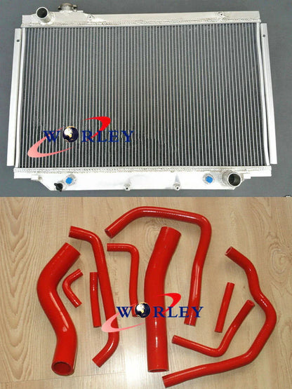 Aluminum Radiator + Blue Hose for Toyota Land Cruiser 80 Series (1990-1998)