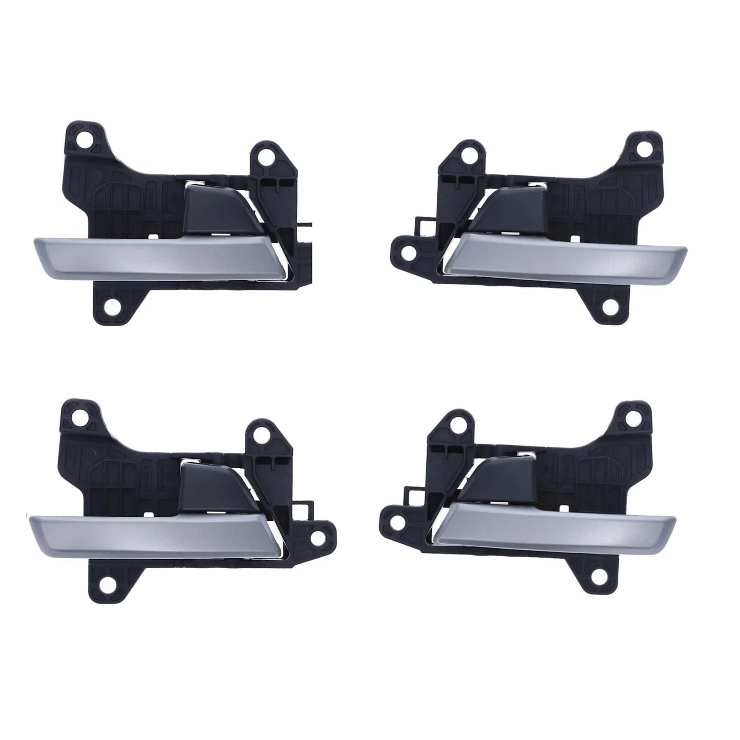 4pcs Silver Inner Door Handle, Black Base for Hyundai Elantra (2012-2016)