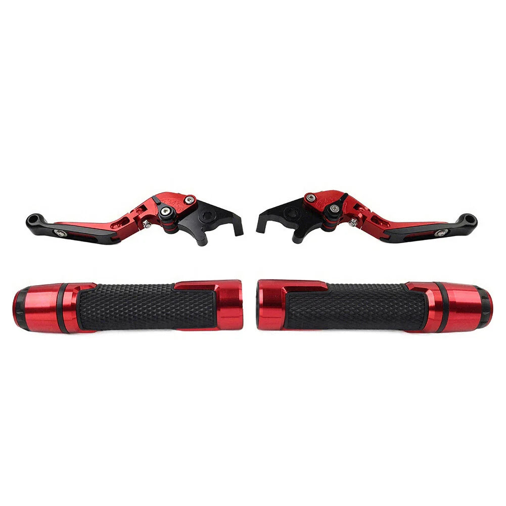 Red Extendable Brake Clutch Lever Grip Set for Yamaha YZF R1 (2009-2014)