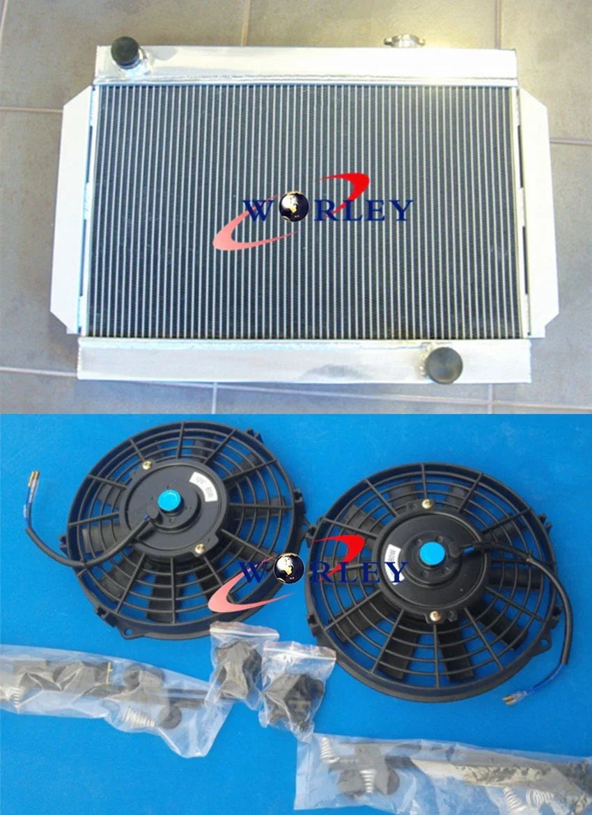 3Cores Alloy Aluminum Radiator + Fan for Holden V8 Chevy Motor Universal