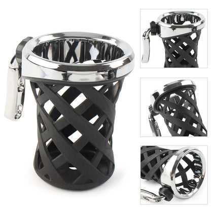 Universal Handlebar Cup Holder with Mesh Basket for Harley