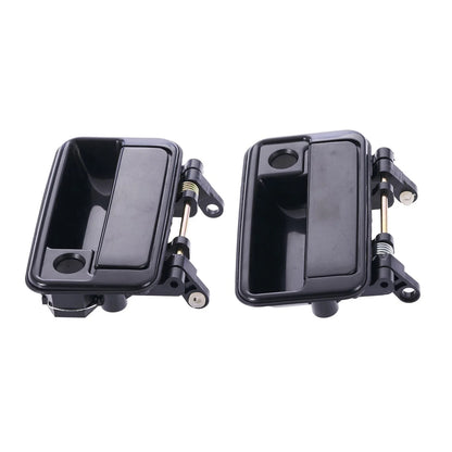 Door Handle Outer Set of 2 Black Front Left+Right for Suzuki Swift (1989–1999)
