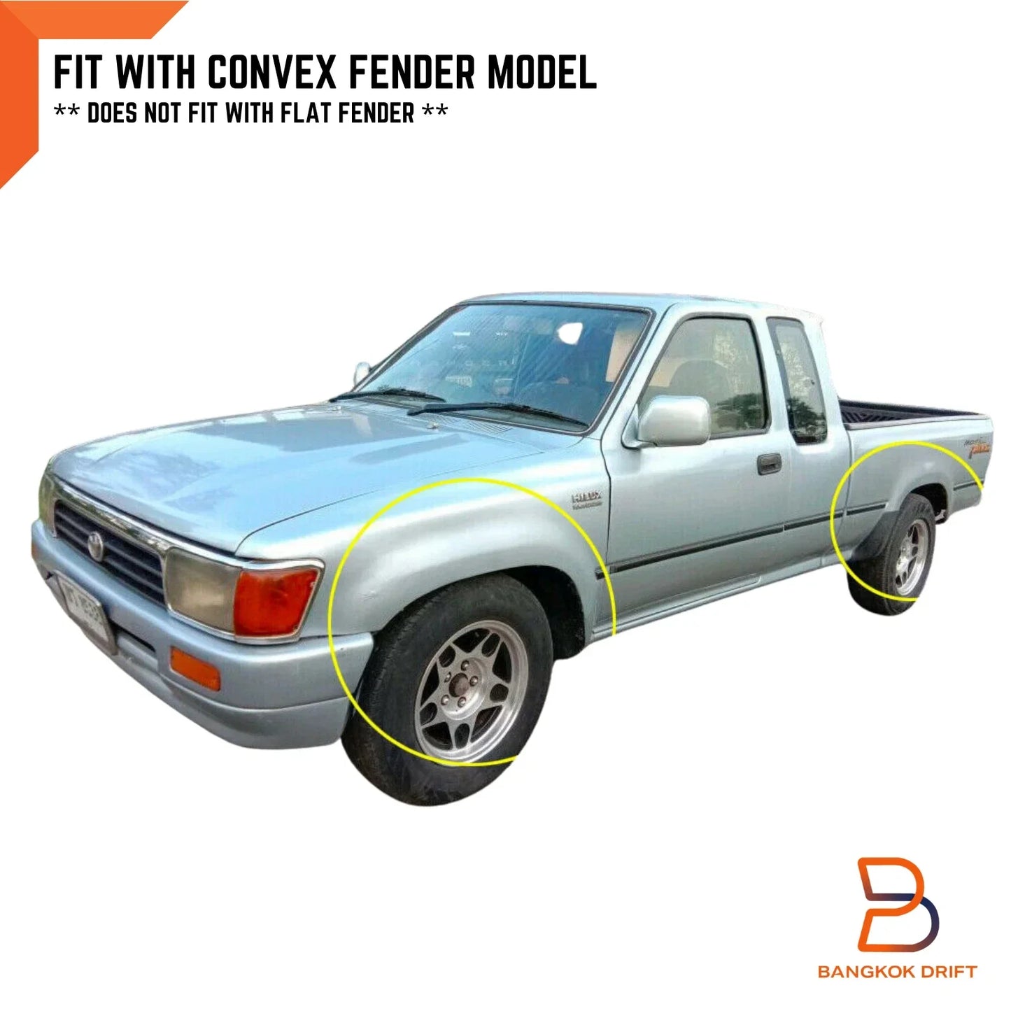 Unpainted Wheel Arches Fender Flares for Toyota Hilux Ute (88-96)