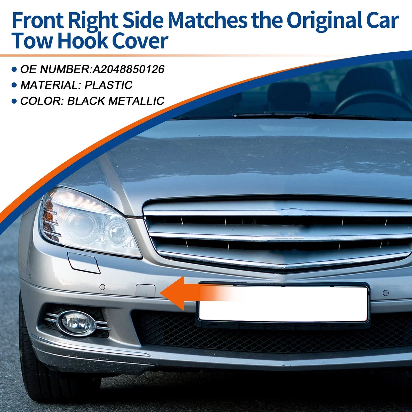 Front Right Tow Hook Cover for Mercedes-Benz C-Class W204 (2007-2014)