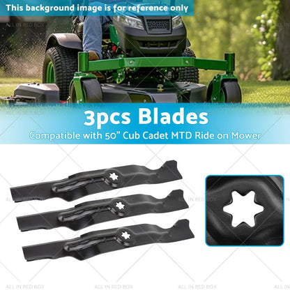 3 x Blades for 50" Cub Cadet MTD Ride-On Mower