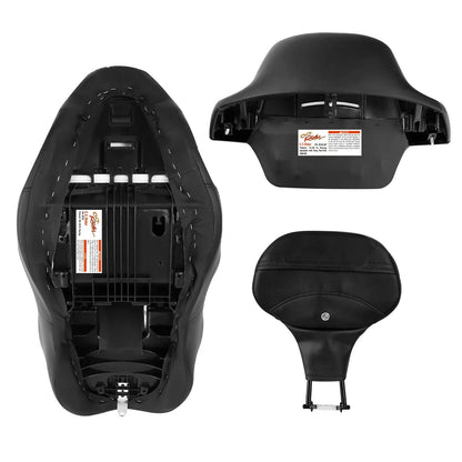 Driver Passenger Seat & Backrests for Harley Road Electra Glide (2014-2023)