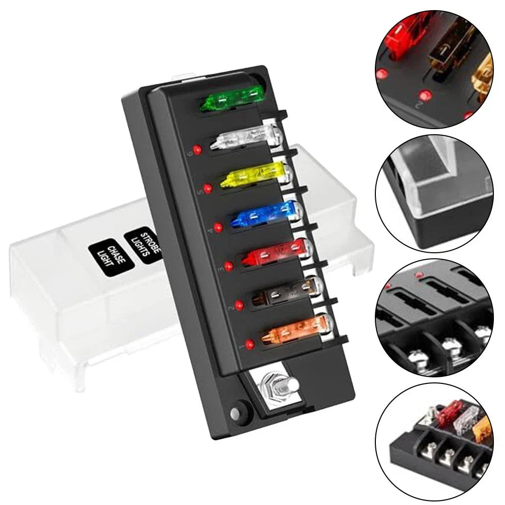 Fuse Box / 6-Circuit Waterproof / Electrical Systems for Automotive and Marine