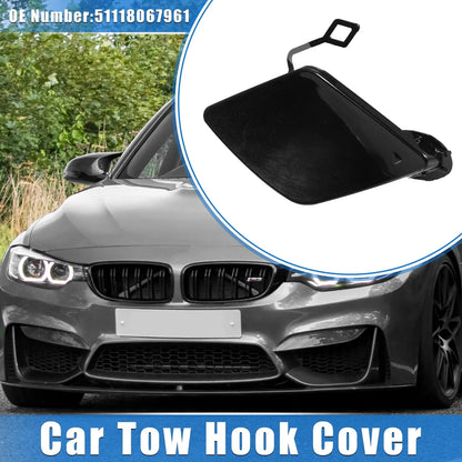 Front Right Tow Hook Eye Hole Cover Plastic Black for BMW 320i (2013-2018)