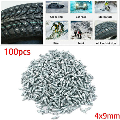 100×9mm Screw In Tire Stud Snow Spikes for Car/Truck/ATV