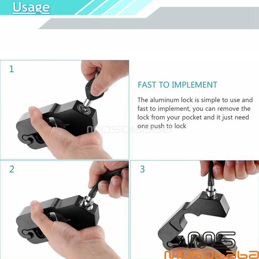 1.5" Motorcycle Handlebar Grip Lock for Yamaha Kawasaki BMW Ducati