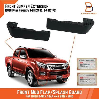 Front Bumper Extension Mud Flap Splash Guard for Isuzu D-Max 2012-2016