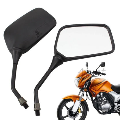 Black 10mm Universal Motorcycle Rearview Side Mirrors for Honda Suzuki