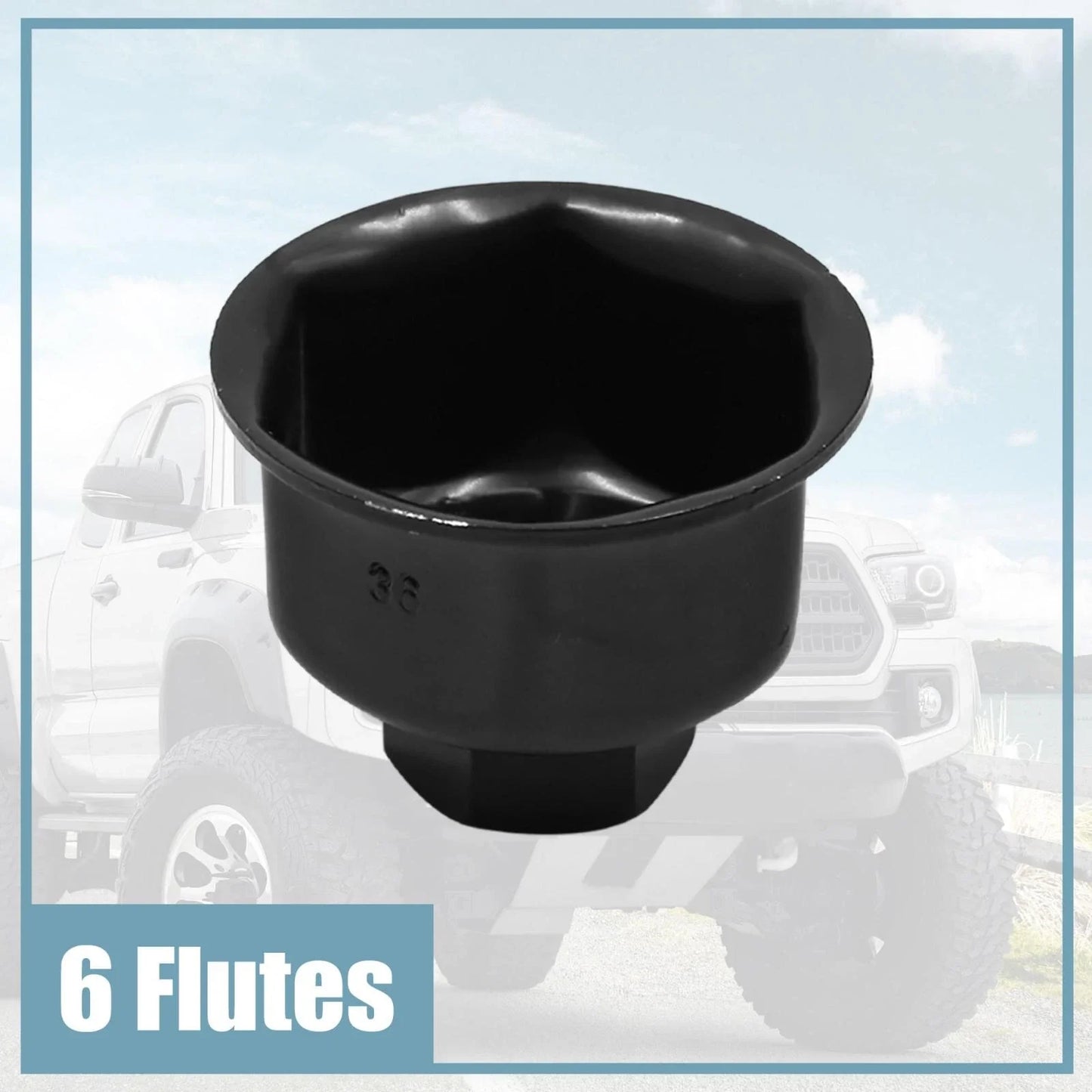 36mm 6 Flutes Oil Filter Cap Wrench Socket Tool for Audi A6L A8L, BMW X5