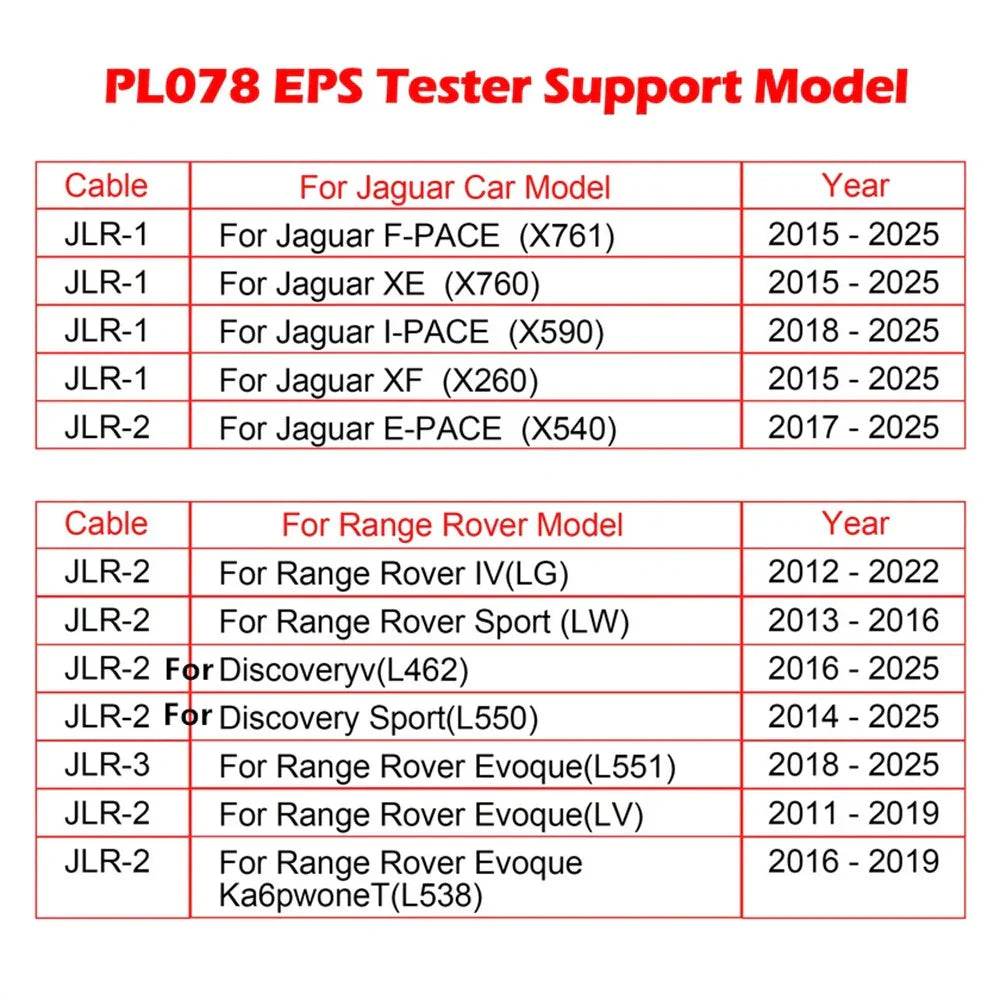 EPS Tester for Land Rover Steering Wheel Motor Detector (No Year Specified)