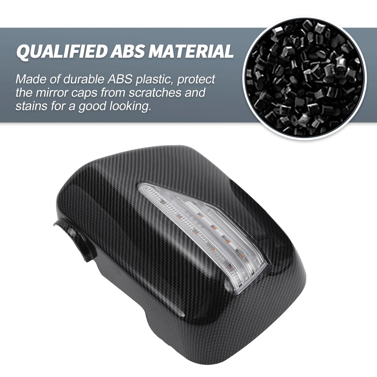 Rearview Mirror Cover Overlay with LED Black Carbon Fiber for Lexus RX300 (1999-2003)