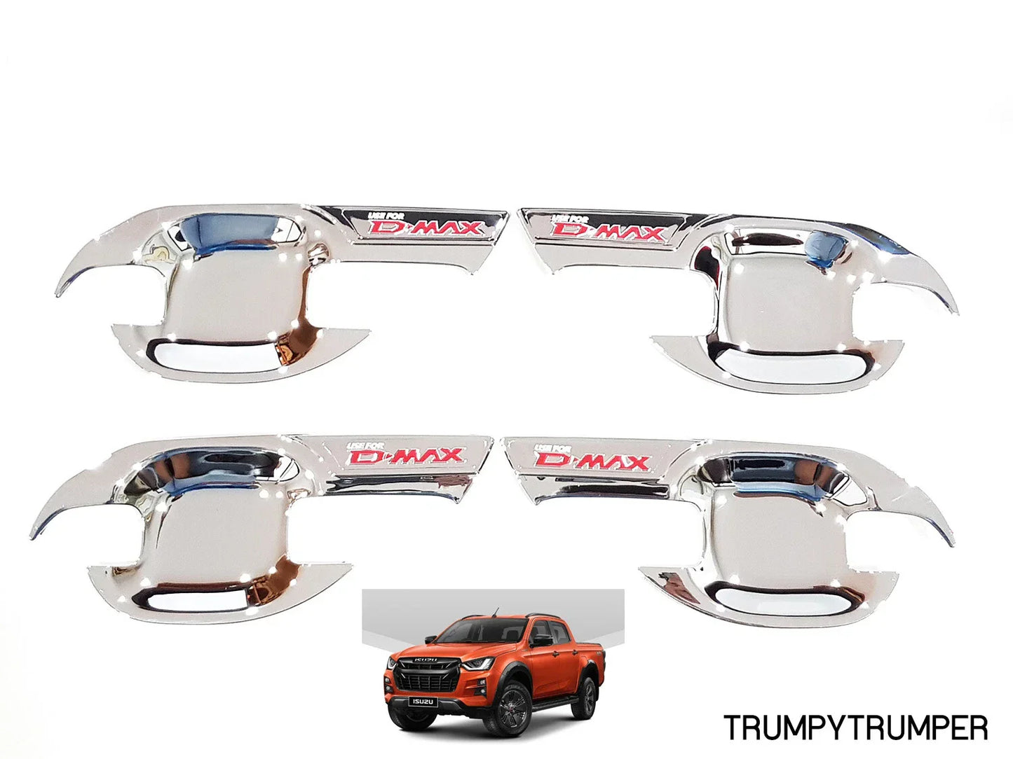 Chrome Door Handle Cover Insert Bowl Trim for Isuzu D-Max DMAX UTE (2020-2021)