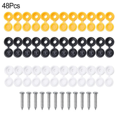 Weather Resistant Plate Screws and Hinged Covers for Car Number Plate Fixing