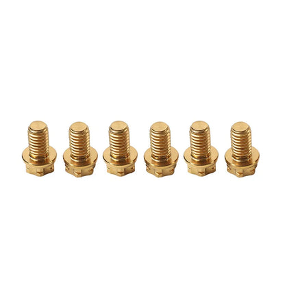 6pcs M6x35mm Titanium Torx Head Flange Bolts for Motor Bike Bicycle Gold