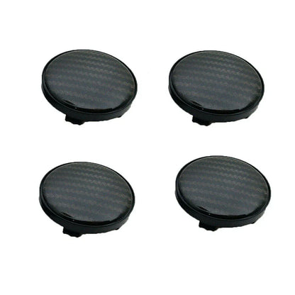 4 x Black Carbon Fiber Look Wheel Hub Center Caps Covers 60MM for Auto Car