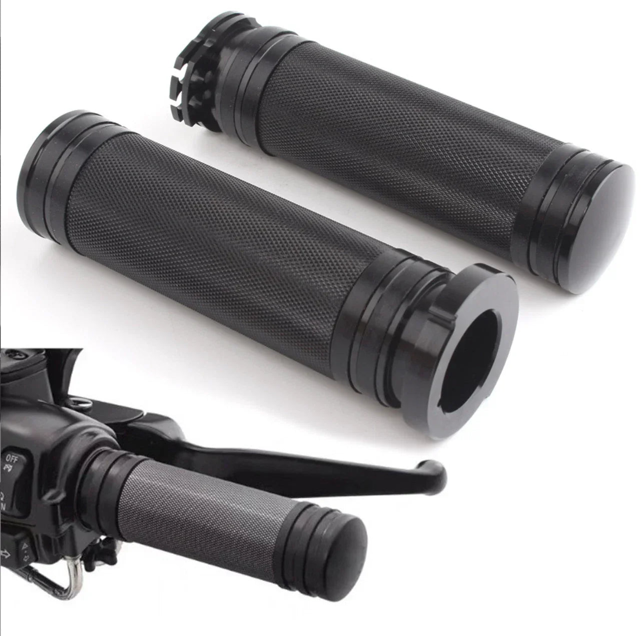 CNC Handlebar Grips for Harley Sportster Dyna Softail Touring (2004-2023)