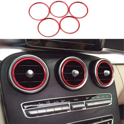 Aluminum Air Vent Outlet Cover Ring Trim / 5PCS / for Mercedes A/B/GLA/CLA Class