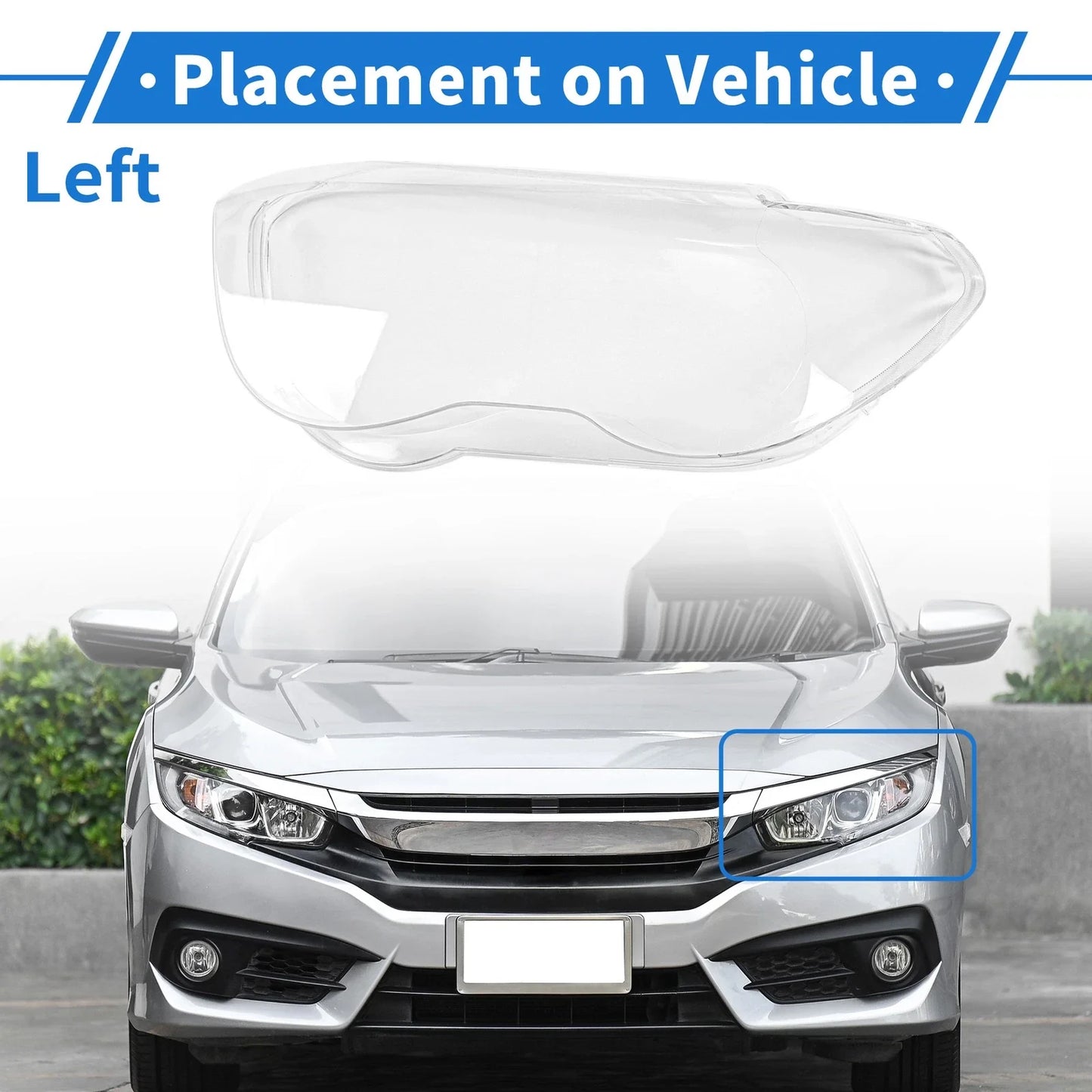 1 Pcs Front Left Headlight Lens Cover for BMW 7 Series E65/E66 (2002-2005) PC