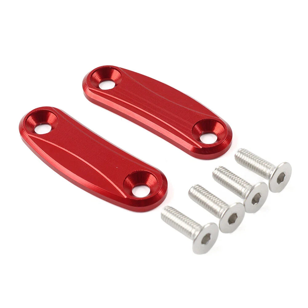 Red Rearview Mirror Block Off Base Plates Cover for Kawasaki ZX-10R (2011-2015)