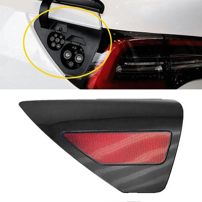Black Left Driver Charge Door Cover Reflector for Tesla Model 3 (2017–2024)
