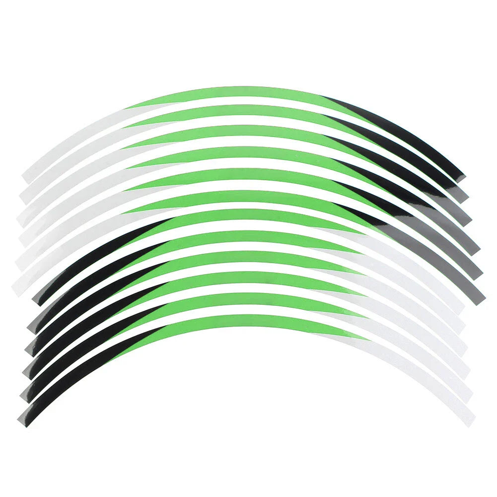 21" 19" Rim Stripes Wheel Stickers for Kawasaki KX 250F (2004-2021) Green