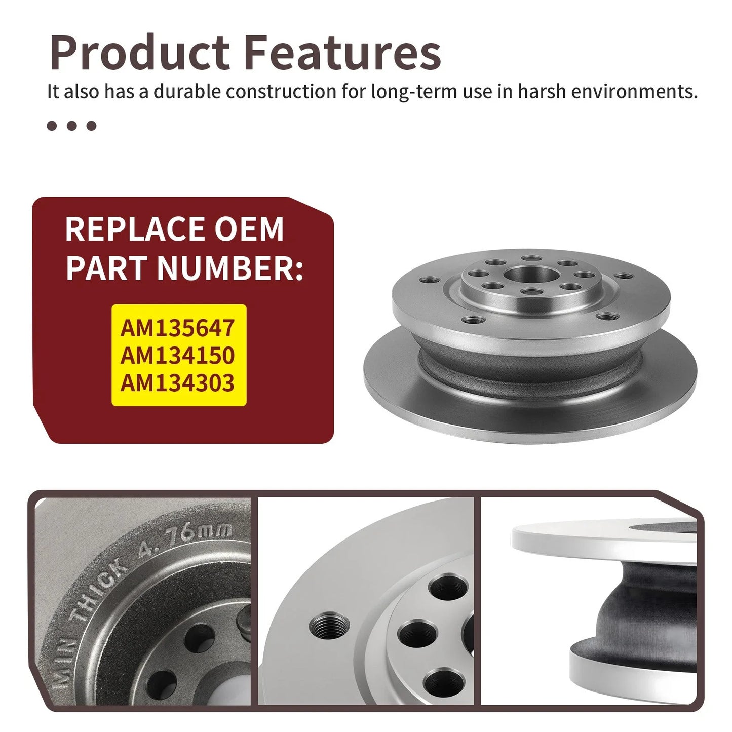 Rear Wheel Brake Disc Hub for John Deere HPX Gator Trail 4X2 4X4 (2005–2012)